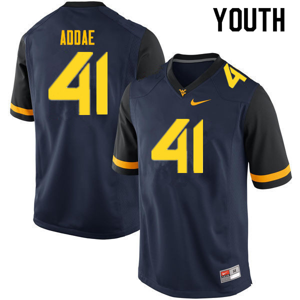 NCAA Youth Alonzo Addae West Virginia Mountaineers Navy #41 Nike Stitched Football College Authentic Jersey FZ23K02RB